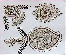 Indisches Mehndi Glitter-Tattoo Nr.12b (3 Motive in Silber)